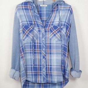 Bella Dahl Hooded Blue Flannel